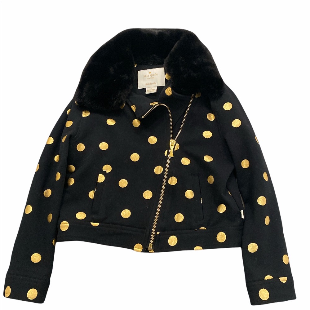 Girls Kate Spade Polka Dot Moto Jacket